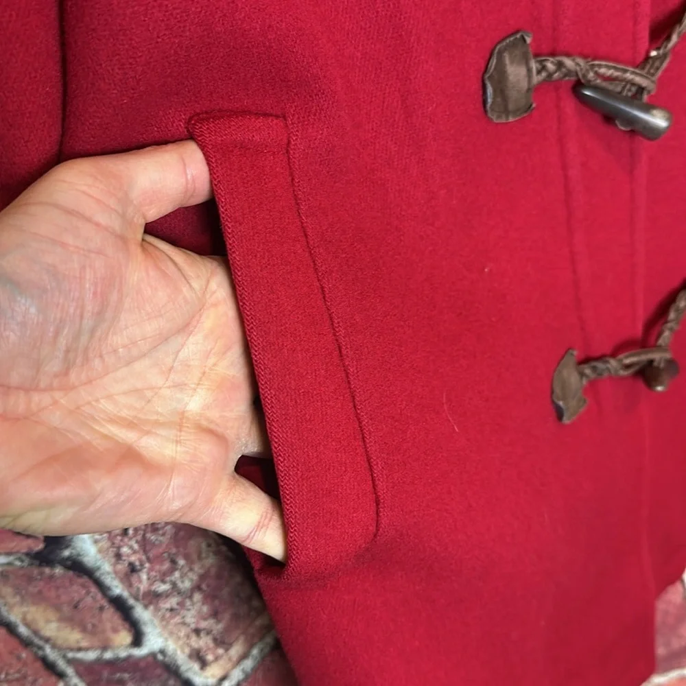Talbots Red Women’s Coat 100% Wool red Vintage coat size 8 - Picture 5 of 16